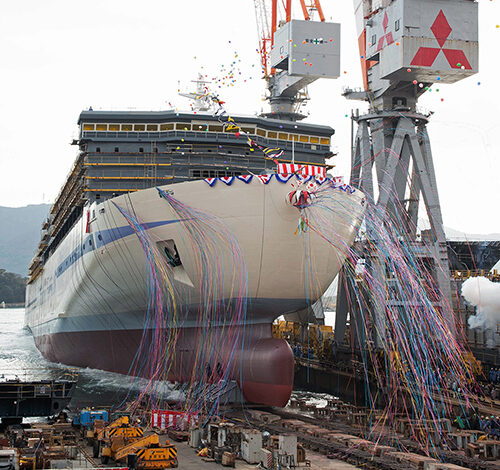 eBlue_economy_ Mitsubishi_ ceremony for the second of two ferries currently under constructio