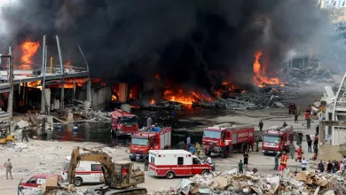eBlue_economy_سبوتنيك تعرض تصوير جوى للحريق المروع فى مرفأ بيروت