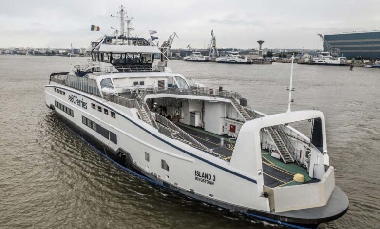 eBlue_economy_BC Ferries' third Island Class ferry departs shipyard bound for B.C.