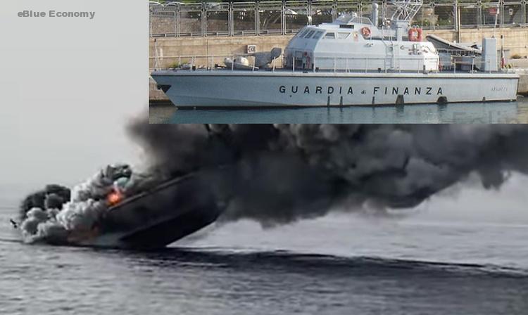 eBlue_economy_Italian Coast Guard patrol boat sank after fire Video