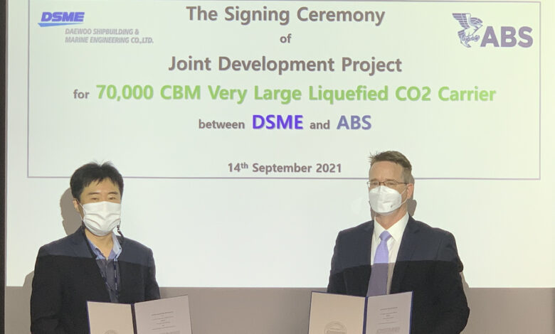 eBlue_economy_ABS and DSME to Develop Very Large Liquefied CO2 Carrier