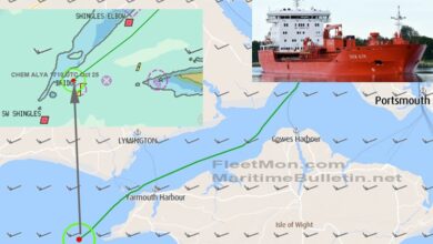 eBlue_economy_Dutch tanker aground off Isle of Wight, UK