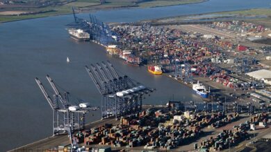 eBlue_economy_Maersk reroutes big cargo vessels away from Felixstowe, UK