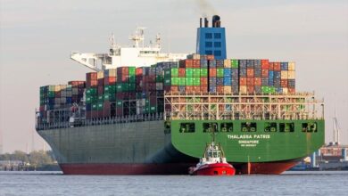 eBlue_economy_Mega container ship interrupted voyage in hazmat emergency