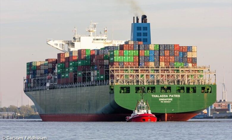 eBlue_economy_Mega container ship interrupted voyage in hazmat emergency