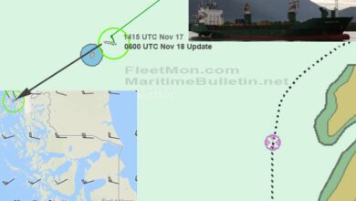 eBlue_economy_General cargo ship aground in southern Chile fjords
