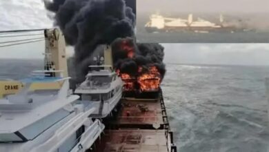 eBlue_economy_2 luxury yachts bound USA destroyed by fire on German freighter