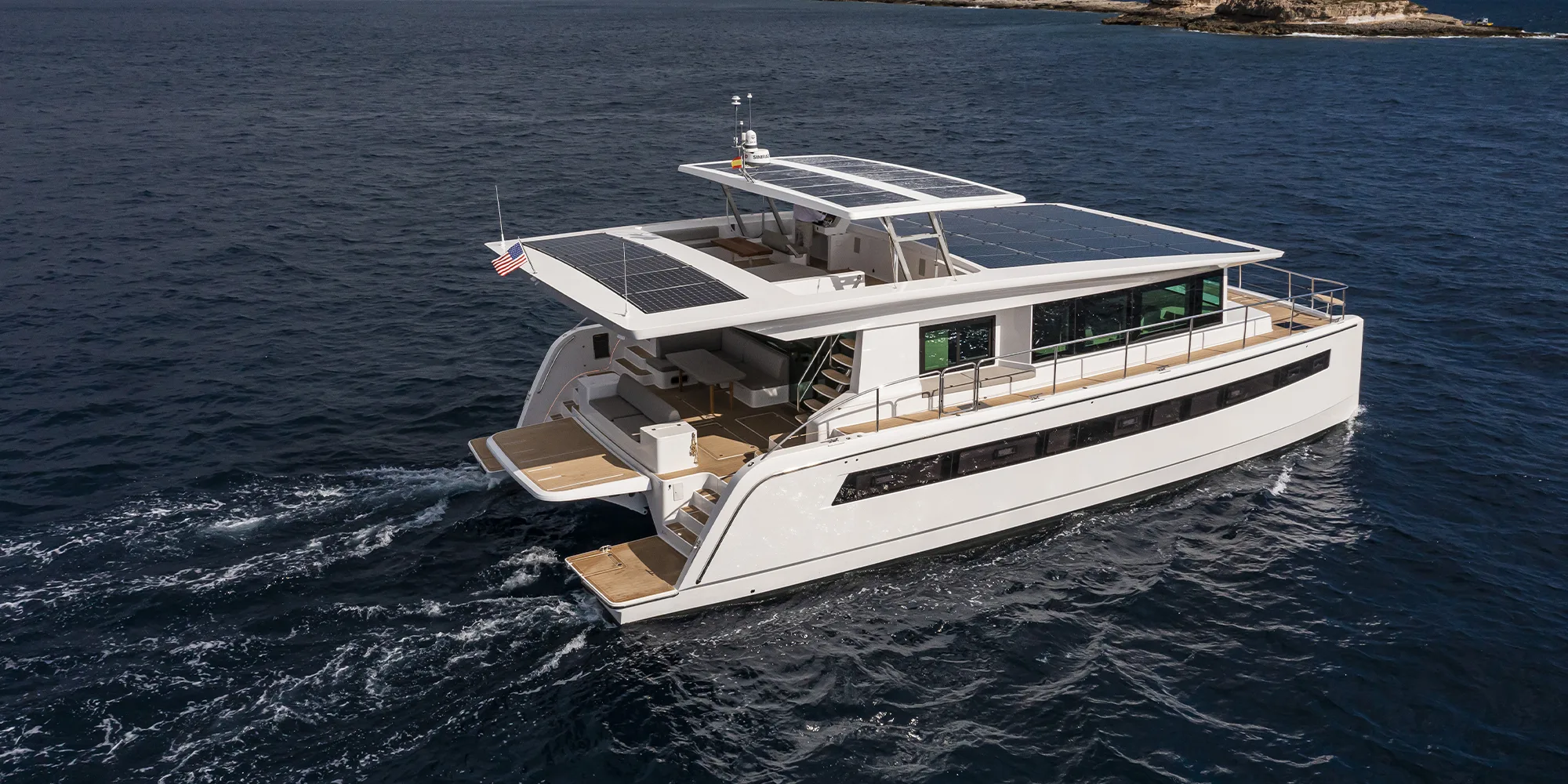 eBlue_economy_Silent Yachts launches solar catamaran with kite wing sail and 100 mile daily range