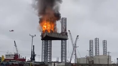 eBlue_economy_US Coast Guard rescues 9 from rig on fire near Sabine Pass, Texas (Video)