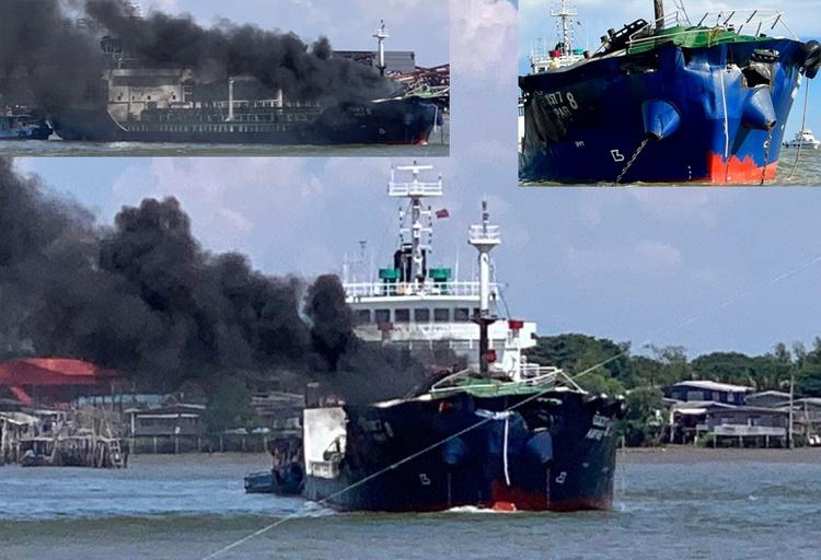 eBlue_economy_Tanker explosion, fire, Bangkok. 1 crew killed, 3 injured. VIDEO