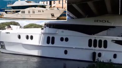 eBlue_economy_Luxury 59-meter yacht collided with bridge, Pisa, Italy