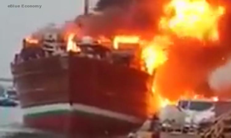 eBlue_economy_195 cars including Mercedes gutted by fire on dhow, Dubai VIDEO
