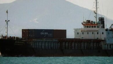 eBlue_economy_Container ship SUNTUDSAMUT 4 with 42 containers on board capsized and sank off Sai Ri Sawi Beach.jpg