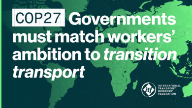 eBlue_economy_ITF COP27 repor_ governments must match workers’ ambitions to transition transport