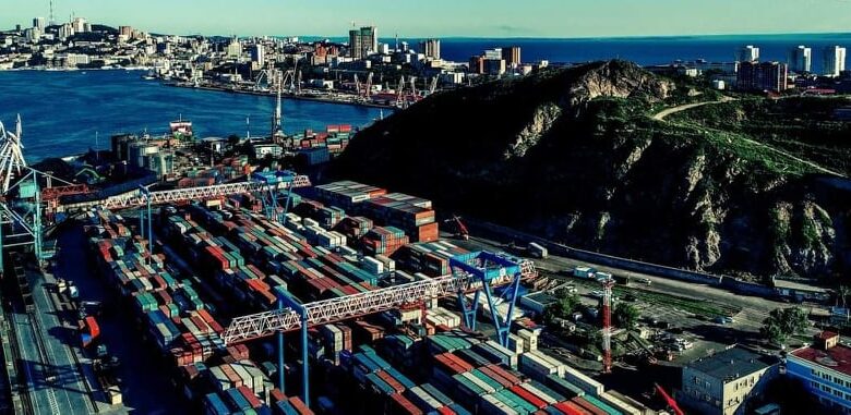 eBlue_economy_Cargo ships at present clogged up Vladivostok Port