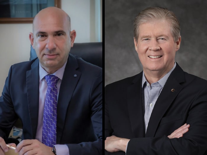 Andreas Chrysostomou (left) and Capt. Mike Kaczmarek (right).